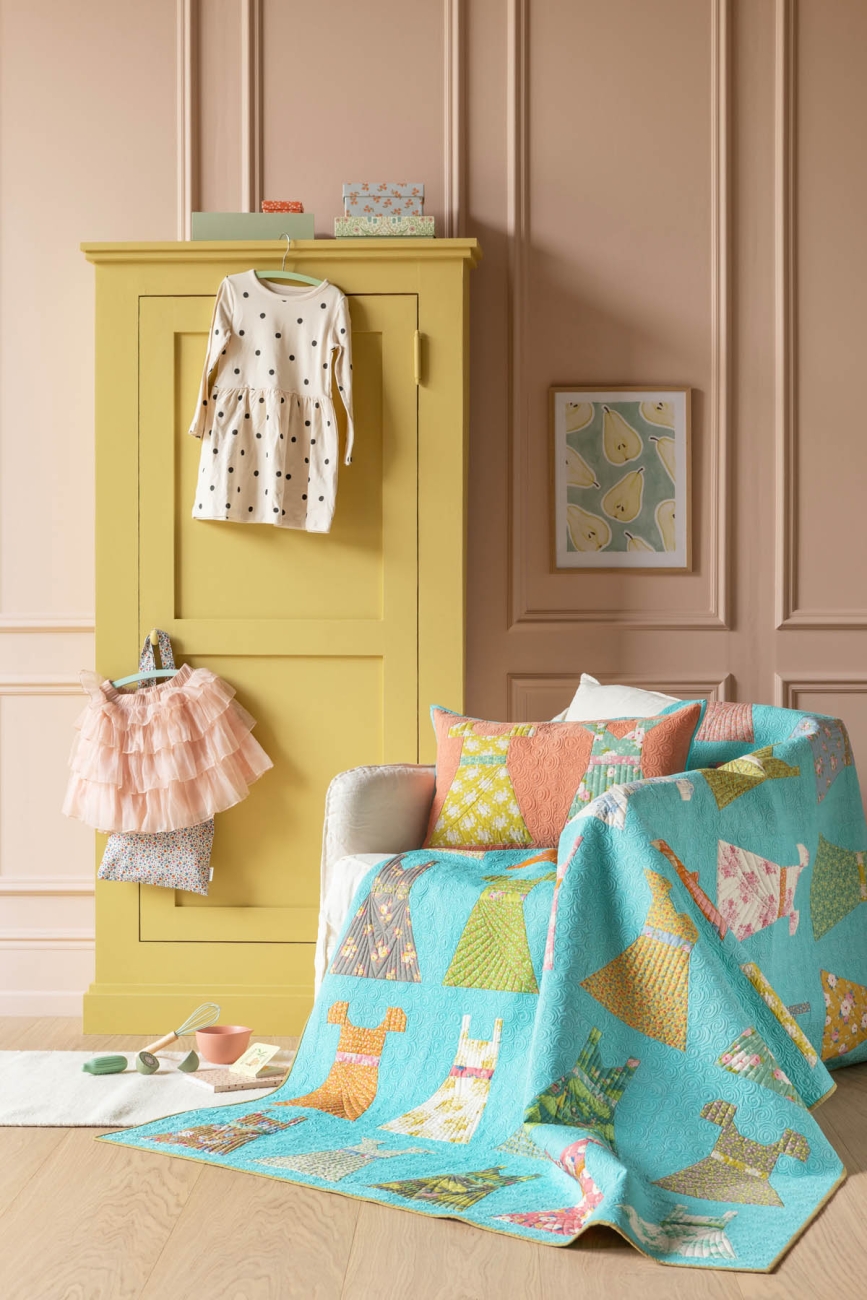Tilda Patchwork Stoff Baumwolle - Sunday Brunch - White Flower Sour Yellow